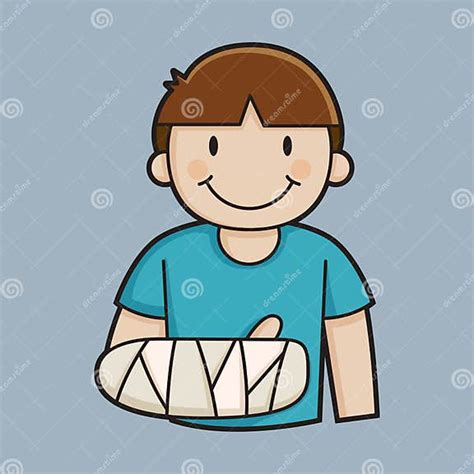 Little Boy With A Broken Arm Stock Vector Illustration Of Design