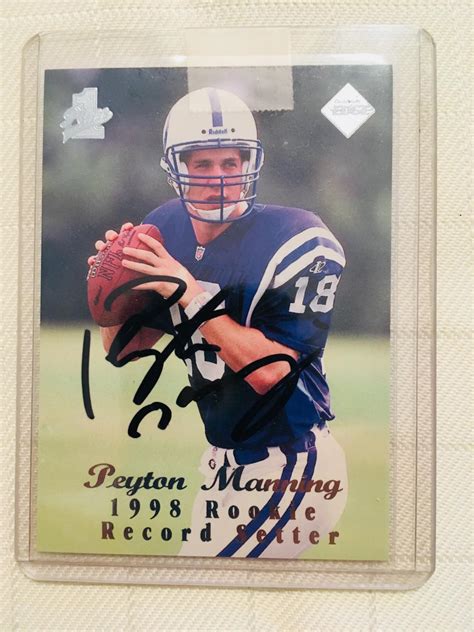 Peyton Manning Autographed Collectors Edge Football Rookie Card With