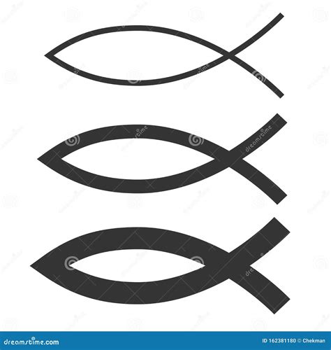 Vector Set Of Christian Fish Icons Stock Illustration Illustration Of