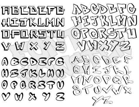 Print Graffiti Alphabet Style Bubble Letters Coloring Pages Graffiti
