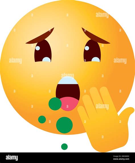 Concepto De Coronavirus De Emoji Tos De Emoji Enfermos Sobre Fondo