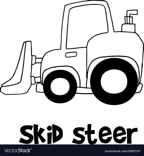 Hand Draw Of Skid Steer Royalty Free Vector Image