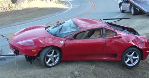 Mysterious ferrari enzo in 162 mph crash. Ferrari 360 Modena Crashes Down Steep Malibu Embankment: Video