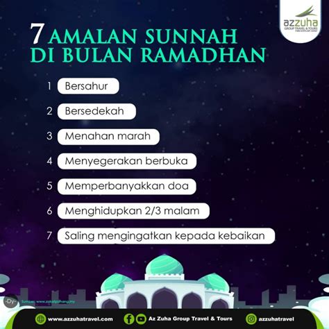 7 Amalan Sunnah Di Bulan Ramadhan Az Zuha Group Travel And Tours Sdn Bhd