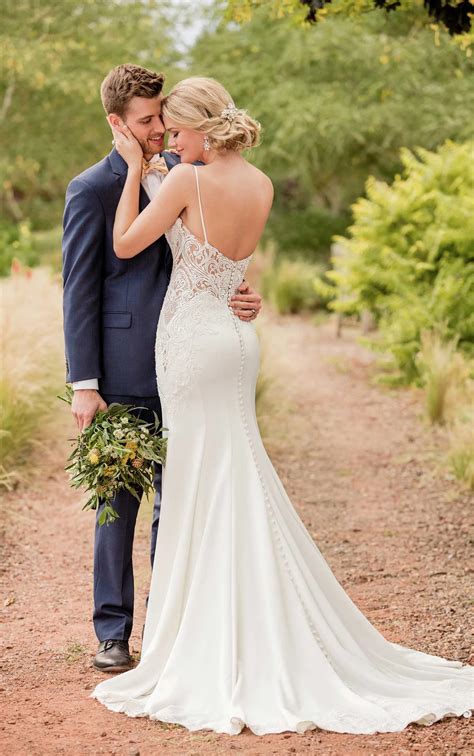 Sleek Lace Wedding Gown Essense Of Australia Wedding Gowns