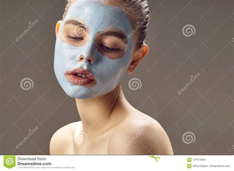 Spa Woman Applying Facial Mask Stock Photo Image Of Adult Health