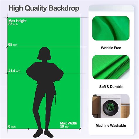 Emart Green Screen Backdrop With Stand 5x7 Ft Collapsible Greenscreen