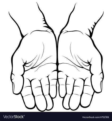 Empty Open Palms Royalty Free Vector Image Vectorstock Open Palm