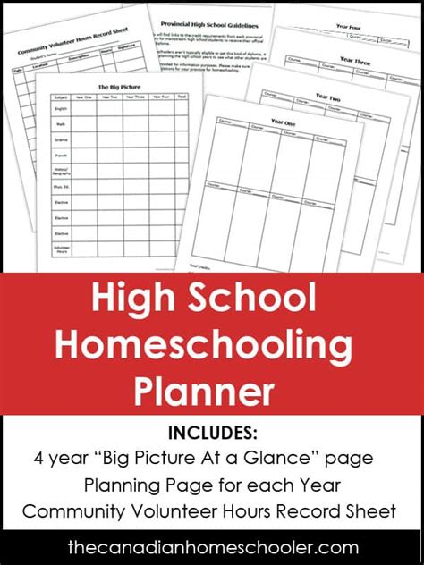 Free Printable High School Homeschool Planner Homeschool Giveaways