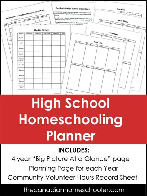 Free Printable High School Homeschool Planner
