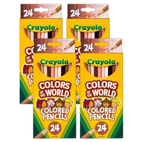 Crayola Colors Of The World 24 Count Colored Pencils Set Of 4
