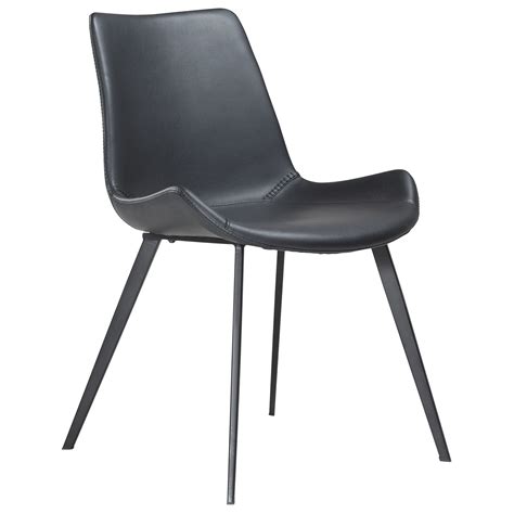 Set of 8 custom modern leather dining chairs with washed finish. Hype Dining Chair Black Leather/Blackleg