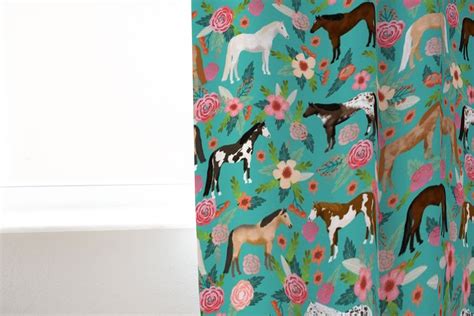 Boho Horse Curtains For Nursery Or Childrens Bedroom Etsy