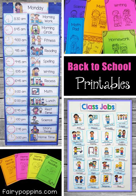 Back To School Printables Fairy Poppins