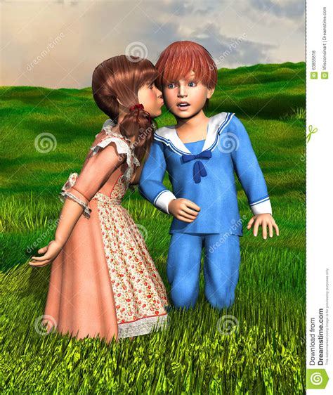 The Surprise Love Kiss Stock Illustration Image Of