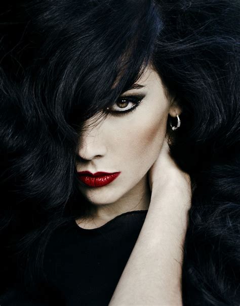 Black Hair Red Lips  People With Red Hair Dark Beauty Gothic Beauty