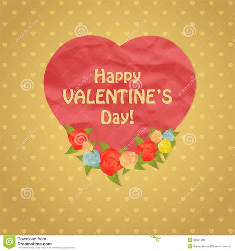 Happy Valentines Day Heart Design Stock Vector Illustration Of