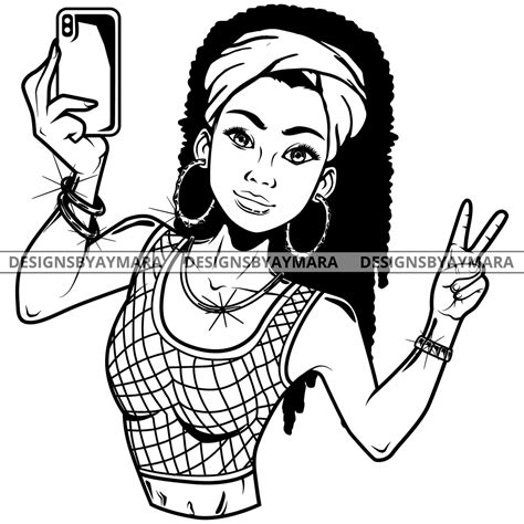 black goddess lola selfie deuces nubian turban bamboo hoop earrings se designsbyaymara