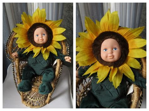 Anne Geddes Cute Baby Flowers Sunflower Doll Sunflowers Suit Etsy