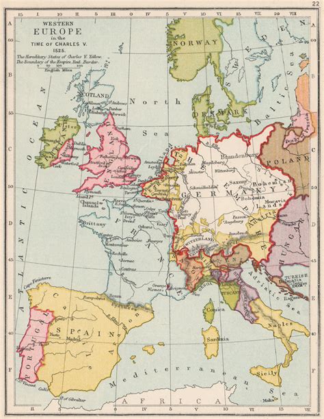 Holy Roman Empire 1525 Western Europe In The Time Of Charles V 1907