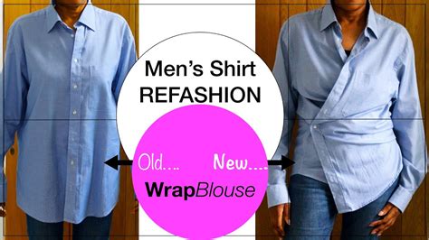 Mens Shirt Refashion Wrap Blouse Easy Step By Step Tutorial Youtube