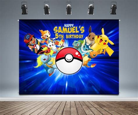 Pokemon Backdrop Banner Pokémon Birthday Kids Party Theme Any Size