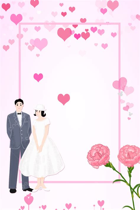 Background Pasangan Cinta Bunga Merah Muda Nikah Latar Belakang