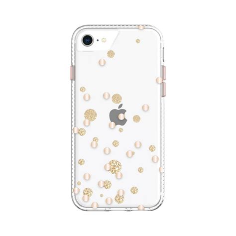 Clear With Rose Gold Metallic Glitter Dots Phone Case For Iphone 6