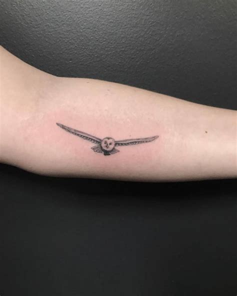 Flying Barn Owl Tattoo