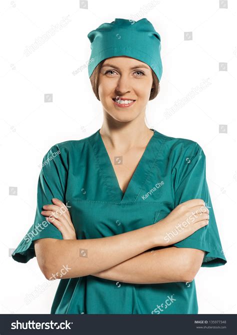 Nurse Crossed Her Arms Studio Portrait Stock Photo 135977348 Shutterstock