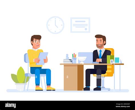 Hr Manager Meeting Job Applicant In Director Office Big Boss