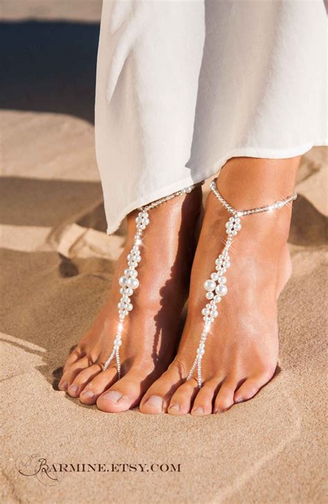 barefoot sandalen bruiloft beaded barefoot sandalen bridal etsy bridal foot jewelry wedding