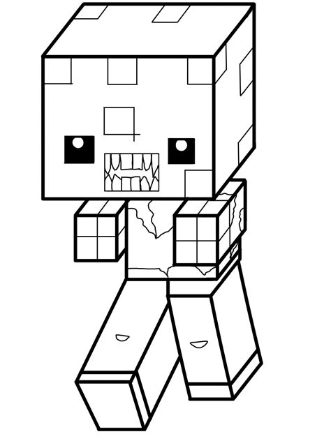 Minecraft Zombie Line Art By Crochetamommy On DeviantArt