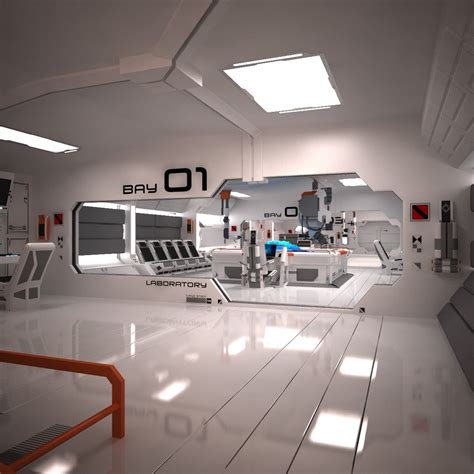 3ds Max Futuristic Sci Fi Laboratory Futuristic Interior Spaceship