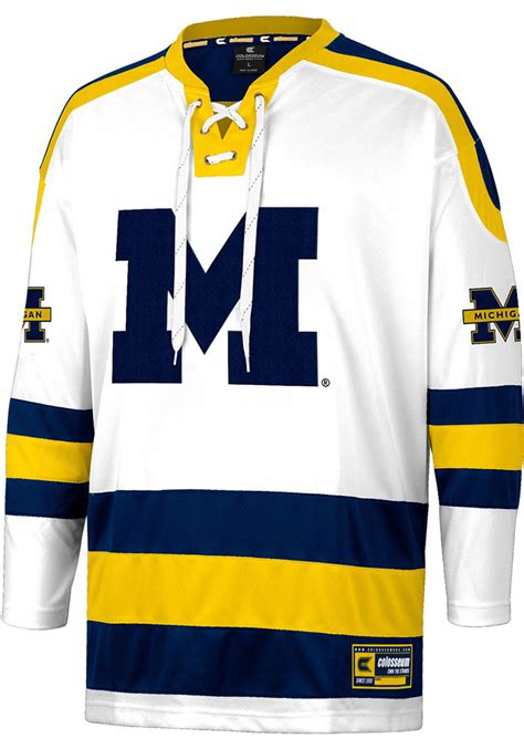Colosseum Michigan Wolverines Mens White Czerik Hockey Jersey