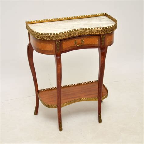 Antique French Marble Top Kidney Side Table Marylebone Antiques