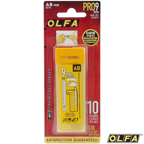 Olfa Silver Snap Off Blades 9mm 10 Pack Ab 10b By Olfa Moproauto