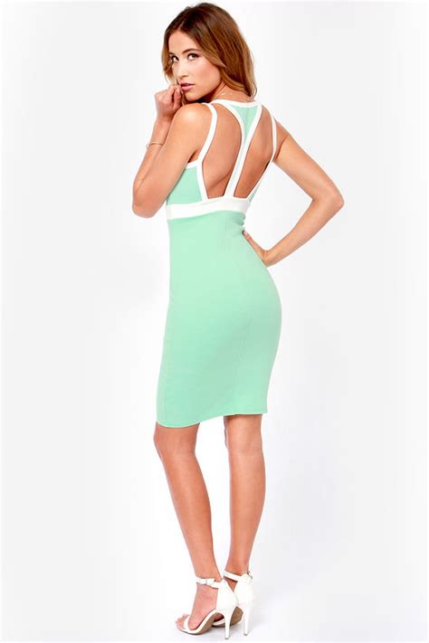 Sexy Mint Green Dress Cutout Dress Midi Dress Bodycon Dress 41