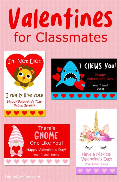 Printable Valentine Cards For Classmates