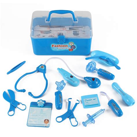 Medical Box Blue Doctor Nurse Medical Kit Playset For Kids Pretend