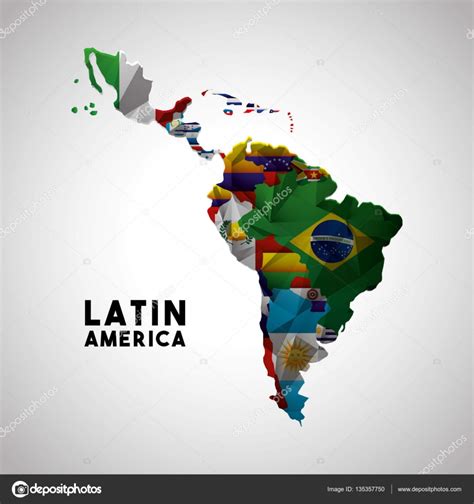 Mapa de América Latina Stock Vector by yupiramos 135357750