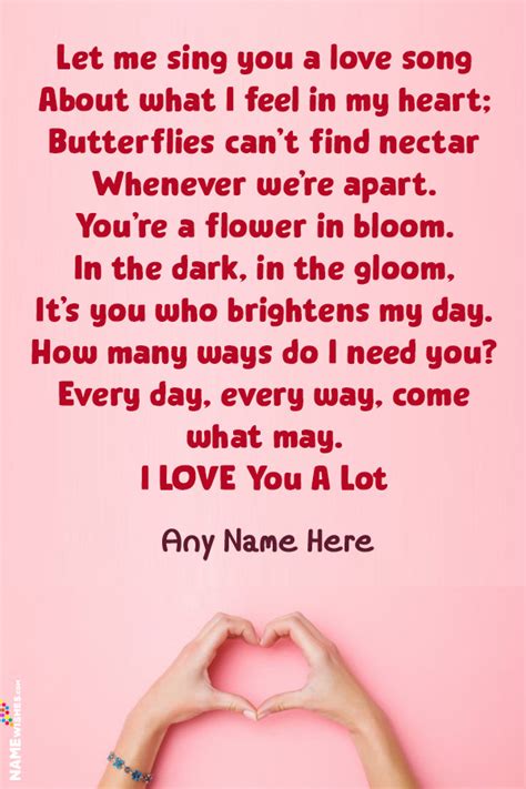 Love Poems For Girlfriend Or Boyfriend With Name Edit Online