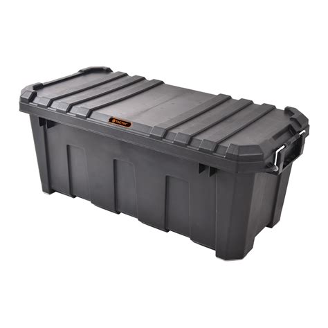 A latching lid offers a greater level of security, ensuring the lid and contents aren't dislodged when moving bins around. Tactix 60L Heavy Duty Storage Box | Bunnings Warehouse