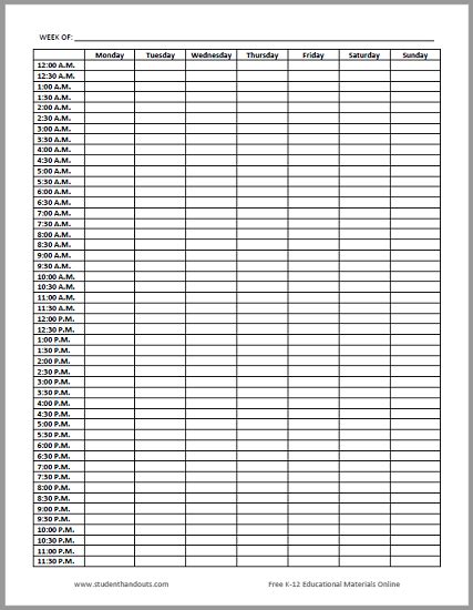 247 Weekly Planner Sheet Free To Print Pdf File
