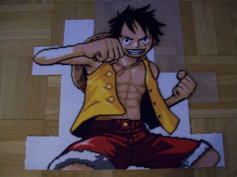 One Piece Monkey D Luffy Perler Bead Sprite By TameFlame On