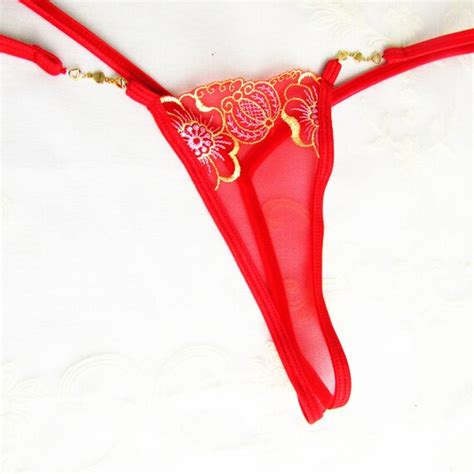 China Red Lace Panties Ladies Underwear See Through Women