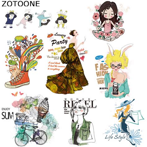 Zotoone Flower Beautiful Girl Fashion Iron On Patches For Clothing
