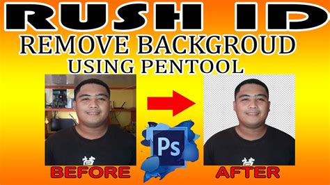 Rush Id 1x1 2x2 Rush Id Remove Background Using Pentool Tagalog