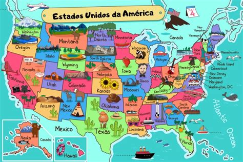Mapa De Estados Unidos Completo
