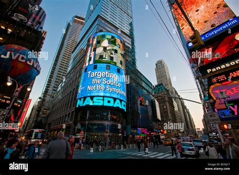 The Nasdaq Stock Exchange Building In Times Square In New York City